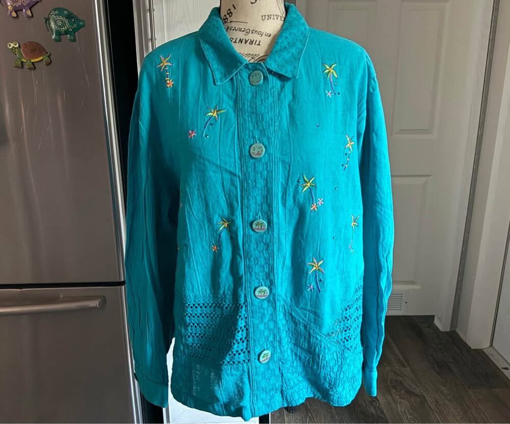 Nancy Bolen For City Girl Women’s Button Up Top Size XL